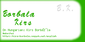 borbala kirs business card